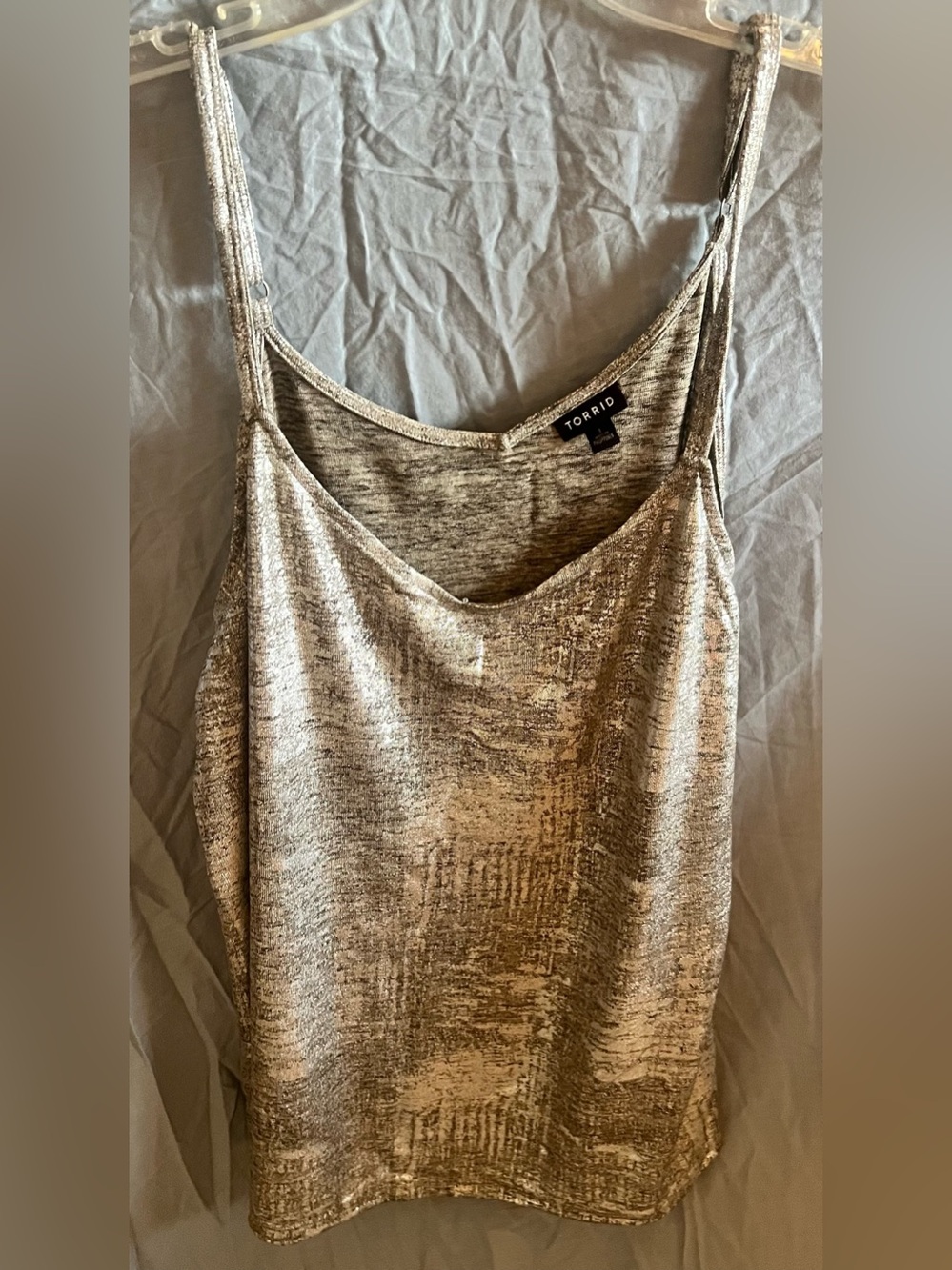 Torrid Shimmery Silver Metallic Swing Camisole Size 1 / US 14